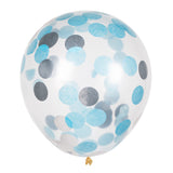 Ballons Confettis Bleu 30cm - Lot de 5 Ballons Hélium
