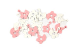 24 Confettis de table landau bébé rose 10 g