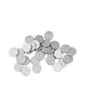 24 Confettis de table ronds argent 1,2 cm