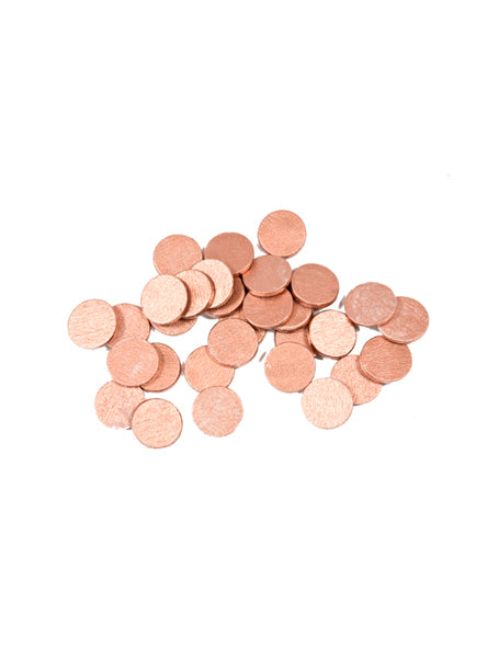 24 Confettis de table ronds rose gold 1,2 cm