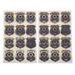 24 Stickers badge de police marine et or 4 cm