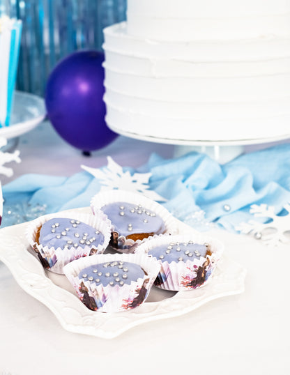 25 Caissettes à cupcake en papier La Reine des Neiges 5 x 3 cm