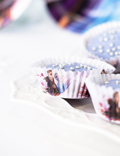 25 Caissettes à cupcake en papier La Reine des Neiges 5 x 3 cm