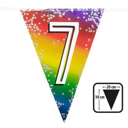 Guirlande Fanion Anniversaire Chiffre 7 Arc-en-Ciel