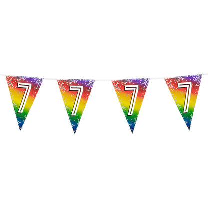 Guirlande Fanion Anniversaire Chiffre 7 Arc-en-Ciel