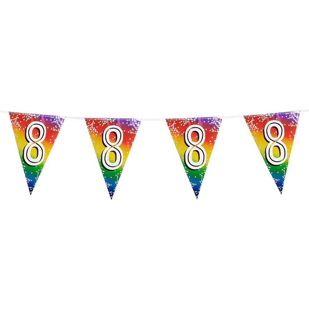 Guirlande Anniversaire 8 ans Arc-en-ciel avec Étoiles
