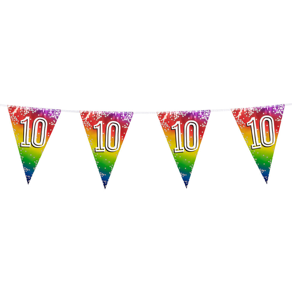 Guirlande Fanions Anniversaire 10 ans Arc-en-Ciel