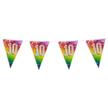 Guirlande Fanions Anniversaire 10 ans Arc-en-Ciel