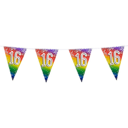 Guirlande Fanions Anniversaire 16 Ans Rainbow Stars
