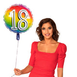 Ballon Hélium Chiffre 18 Arc-en-ciel - Fête Anniversaire