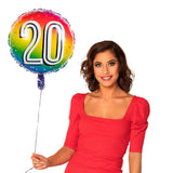 Ballon Hélium Anniversaire 20 ans Rainbow - Décoration Fête