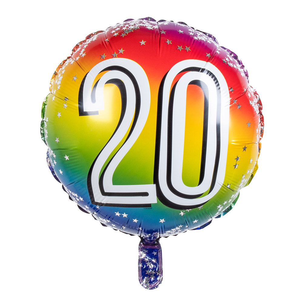 Ballon Hélium Anniversaire 20 ans Rainbow - Décoration Fête