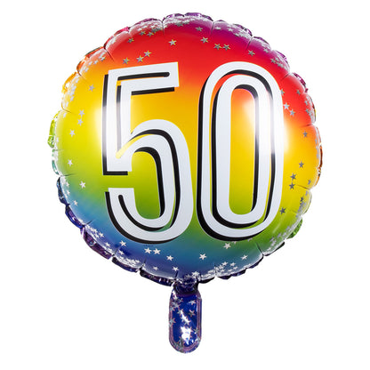 Ballon Hélium Géant 50 Ans Arc-en-Ciel - Décoration Anniversaire