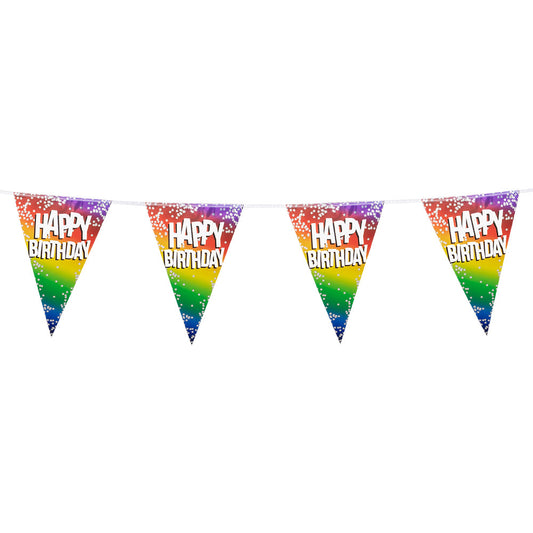 Guirlande Fanions Happy Birthday Rainbow - 3.6m