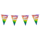 Guirlande Fanions Happy Birthday Rainbow - 3.6m