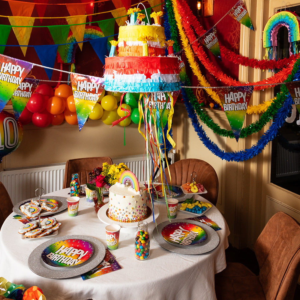 Guirlande Fanions Happy Birthday Rainbow - 3.6m