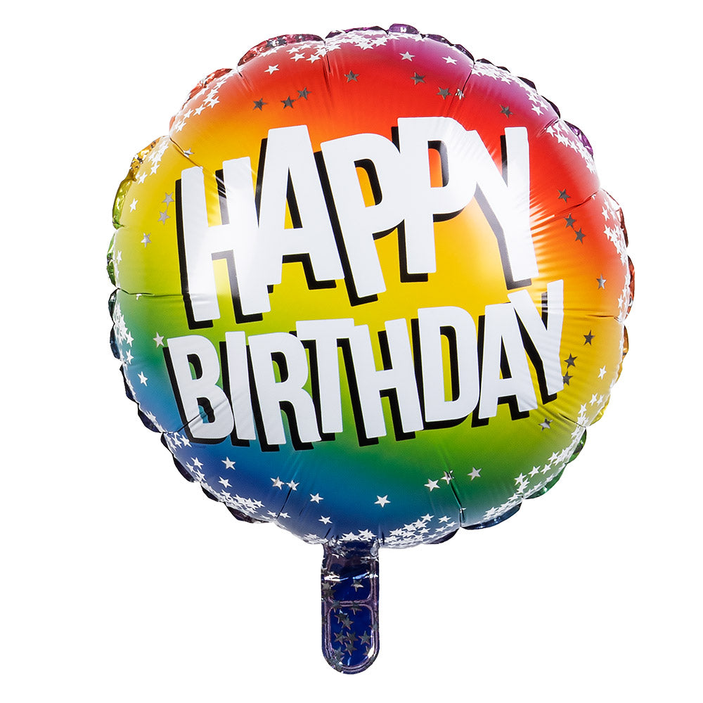 Ballon Hélium Happy Birthday Arc-en-ciel 45cm