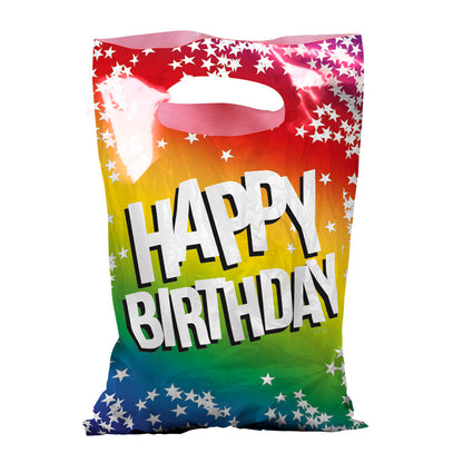 Sachets Happy Birthday Multicolores - Lot de 6 Sacs de Fête