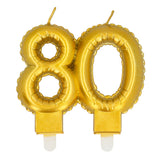 Bougies Chiffres 80 Dorées - Décoration Gâteau d'Anniversaire