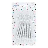 Bougies d'anniversaire argentées « Happy Birthday » - Set de 13
