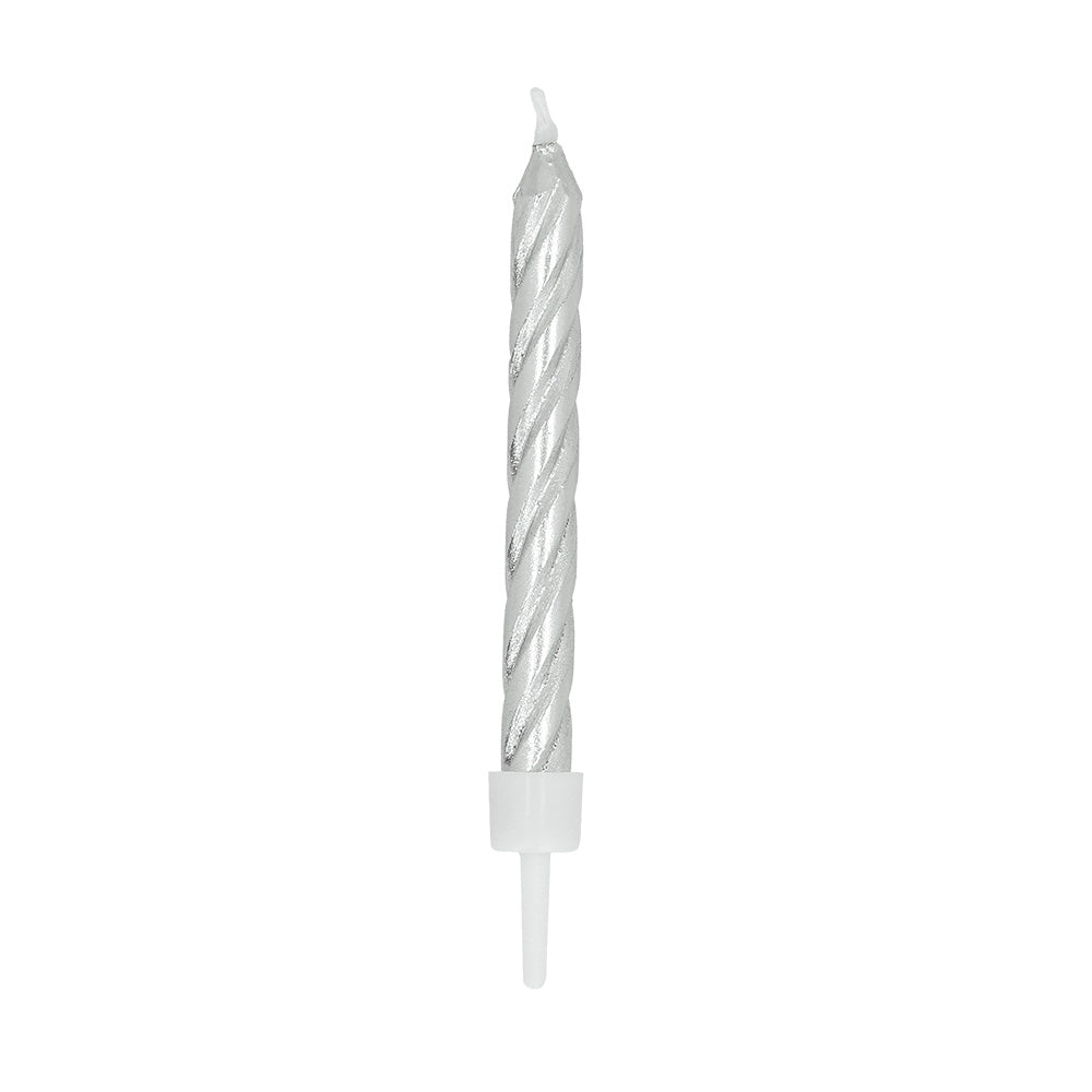 Bougies d'anniversaire argentées « Happy Birthday » - Set de 13
