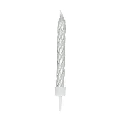 Bougies d'anniversaire argentées « Happy Birthday » - Set de 13