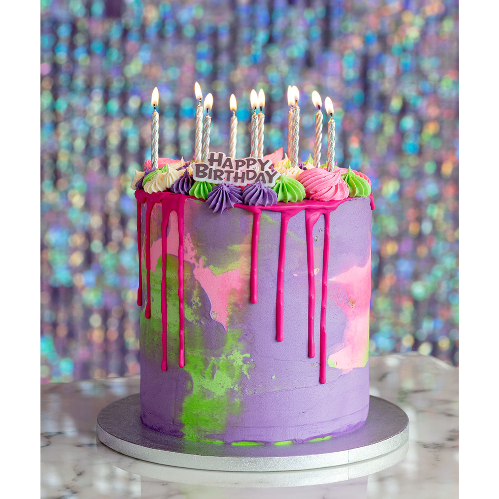 Bougies d'anniversaire argentées « Happy Birthday » - Set de 13