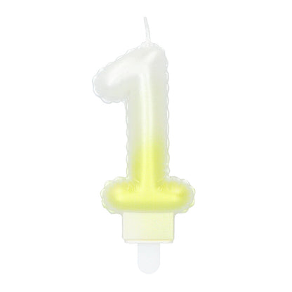 Bougie Chiffre 1 Dégradée - 4 Coloris pour Anniversaire