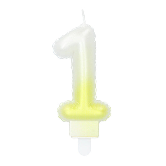 Bougie Chiffre 1 Dégradée - 4 Coloris pour Anniversaire