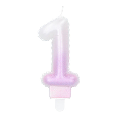 Bougie Chiffre 1 Dégradée - 4 Coloris pour Anniversaire