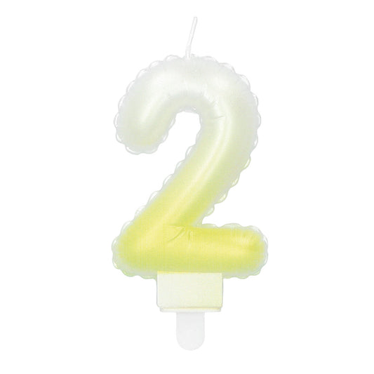 Bougie Chiffre 2 Dégradé - Décoration Anniversaire Colorée