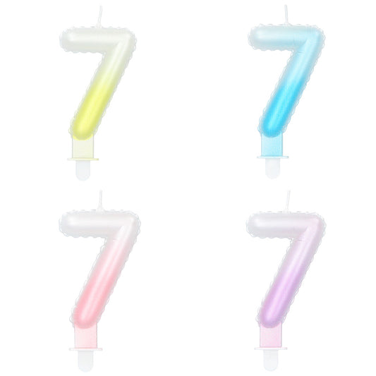 Bougie Chiffre 7 Multicolore - Décoration Gâteau d'Anniversaire