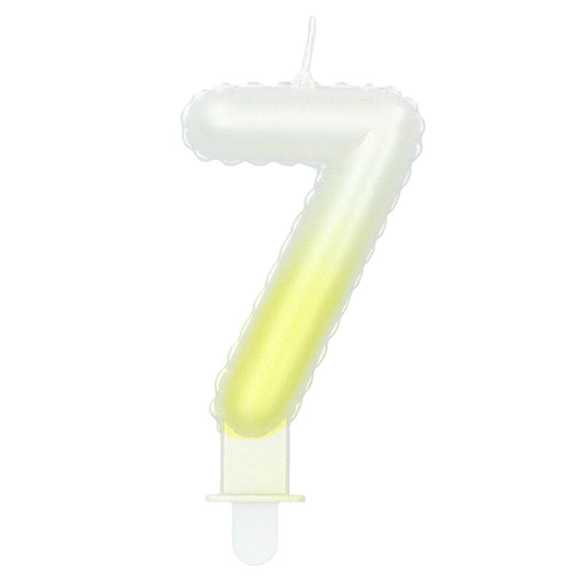 Bougie Chiffre 7 Multicolore - Décoration Gâteau d'Anniversaire