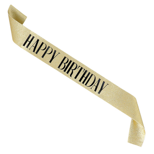 Écharpe Happy Birthday Or - Accessoire Fête Anniversaire