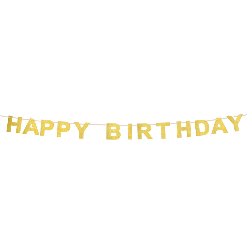 Guirlande Happy Birthday Pailletée Dorée - Décoration Fête
