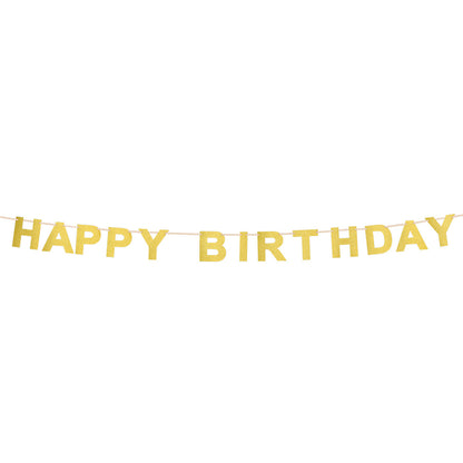 Guirlande Happy Birthday Pailletée Dorée - Décoration Fête