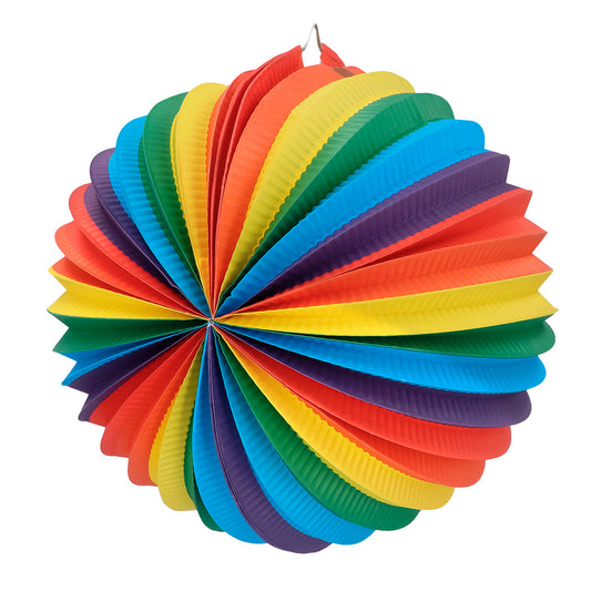 Lanterne Papier Accordéon Multicolore Arc-en-Ciel 30cm