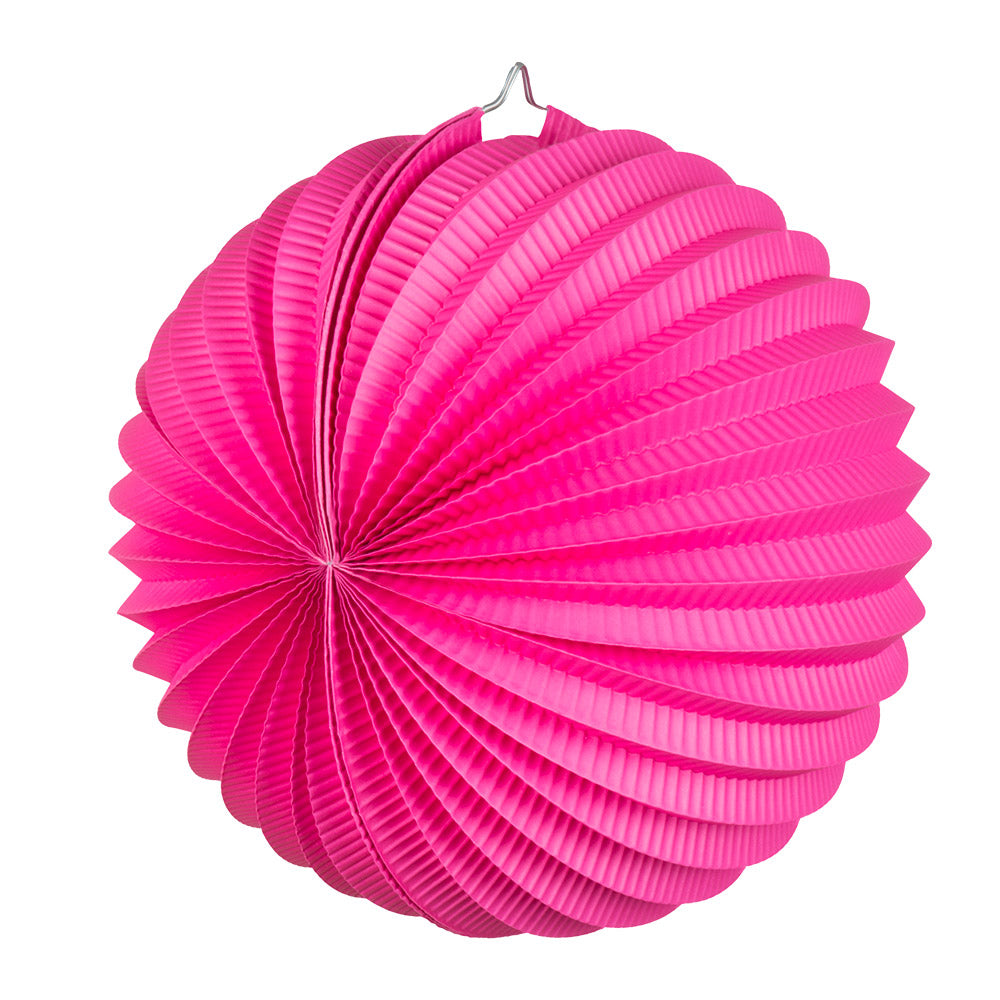 Lanterne Papier Spirale Rose Fuchsia 25cm - Décoration Fête