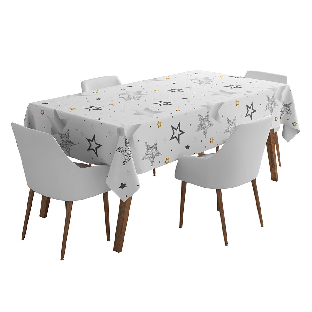 Nappe Étoilée Blanche - Décoration Table Thème Céleste