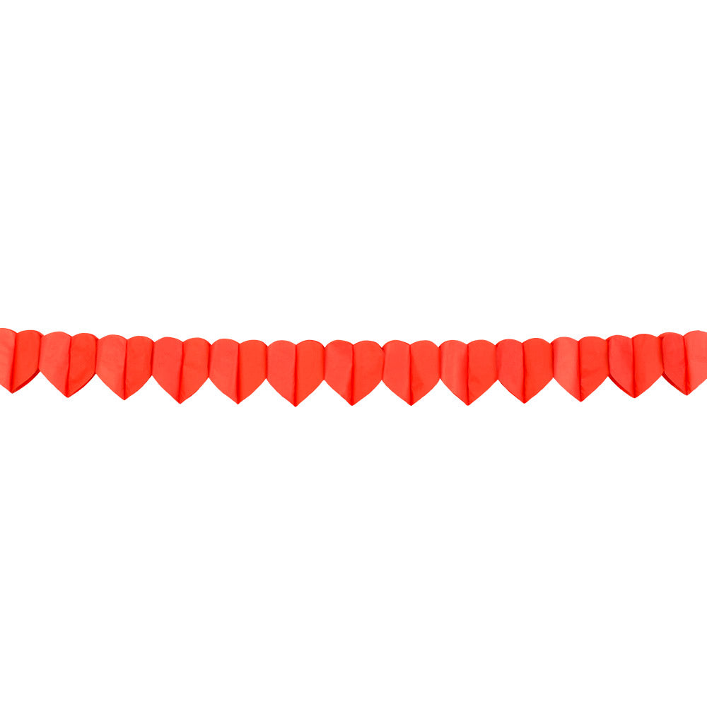 Guirlande de Cœurs Rouges 4m - Décoration Saint-Valentin