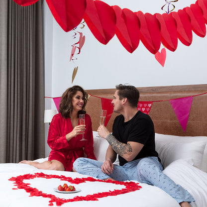 Guirlande de Cœurs Rouges 4m - Décoration Saint-Valentin