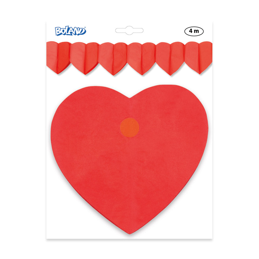 Guirlande de Cœurs Rouges 4m - Décoration Saint-Valentin