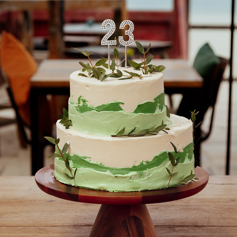 Bougie Chiffre 1 Strass Argent - Cake Topper Anniversaire