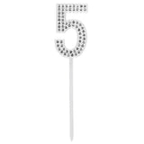 Bougie Chiffre 5 Scintillante avec Strass - Décoration Gâteau