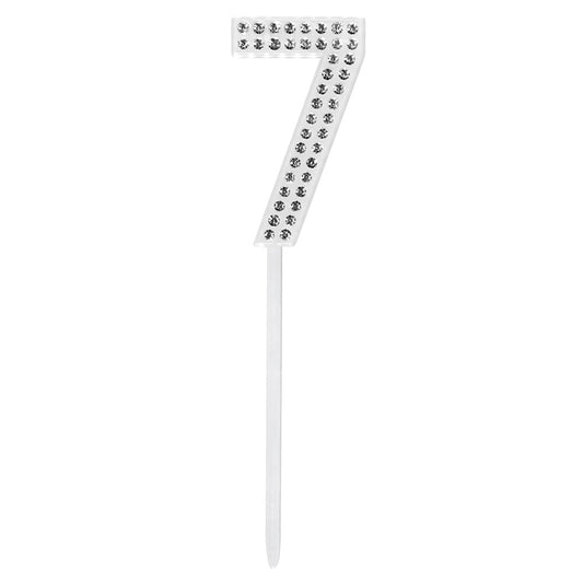 Bougie Chiffre 7 Strass Argent - Décoration Gâteau