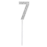 Bougie Chiffre 7 Strass Argent - Décoration Gâteau