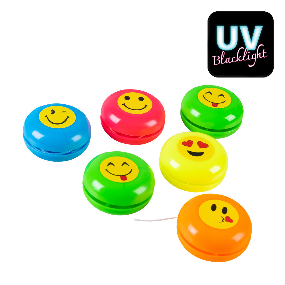 Balles Emoji UV Blacklight 6 Pièces - Accessoire Fête Coloré