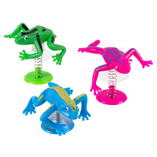 Jouets à Ressort Grenouilles Colorées - Lot de 3 Figurines