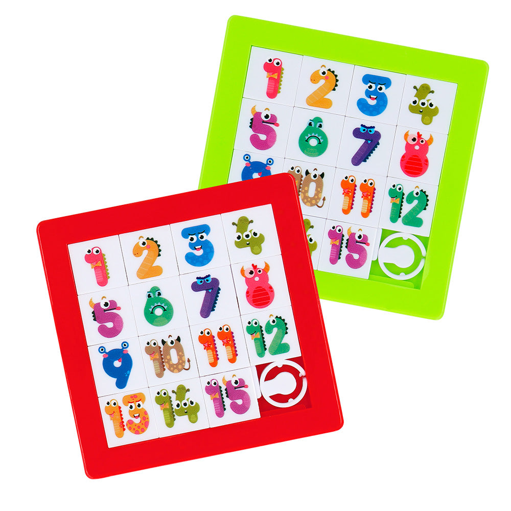 Puzzle Ludique Chiffres 1-15 avec Pièces Textiles Colorées