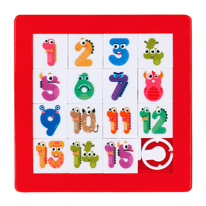 Puzzle Ludique Chiffres 1-15 avec Pièces Textiles Colorées